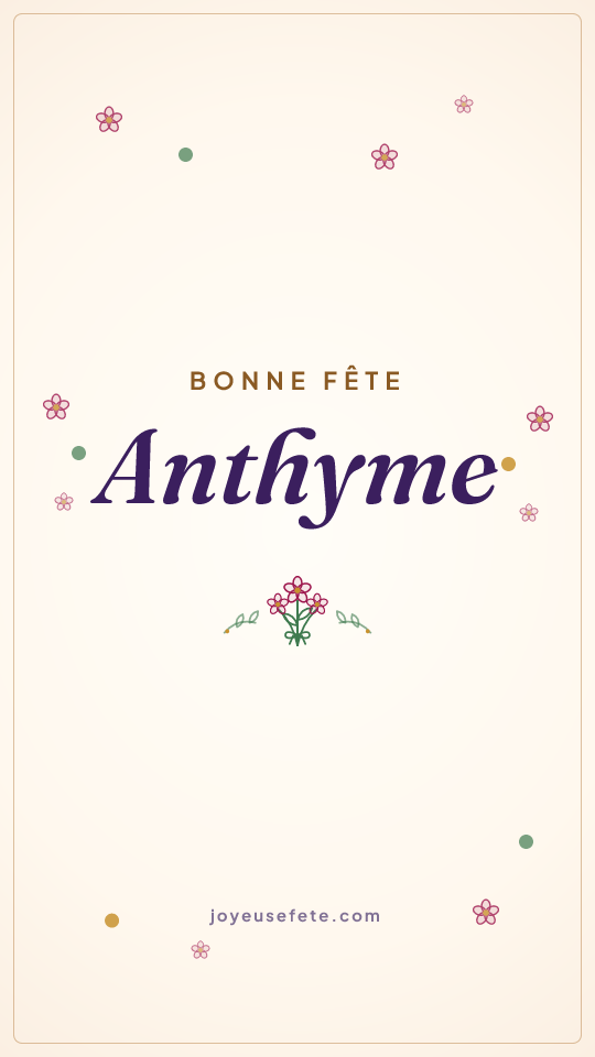Image « Bonne fête Anthyme » au format story