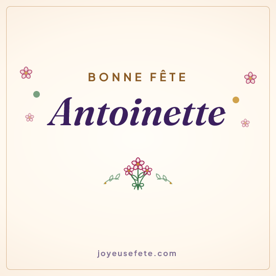 Image carrée « Bonne fête Antoinette » pour WhatsApp