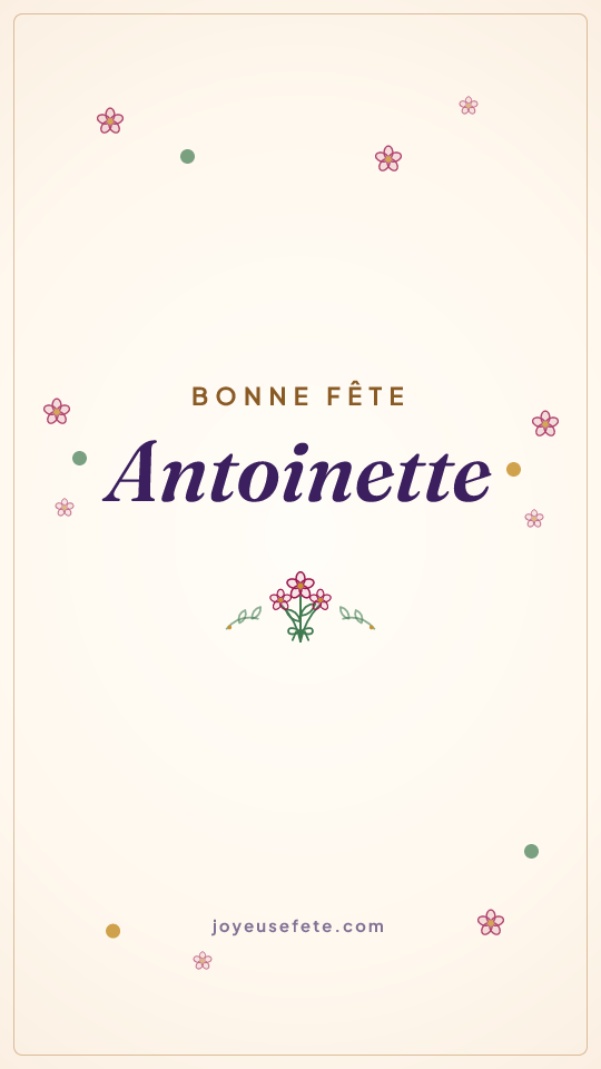 Image « Bonne fête Antoinette » au format story