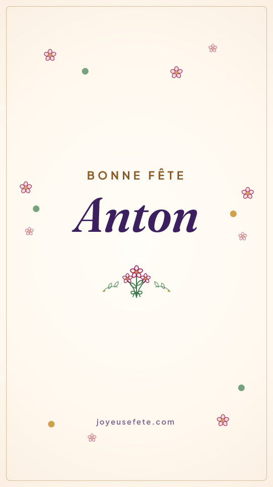 Image « Bonne fête Anton » au format story