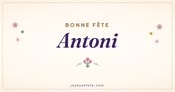 Image « Bonne fête Antoni » au format large
