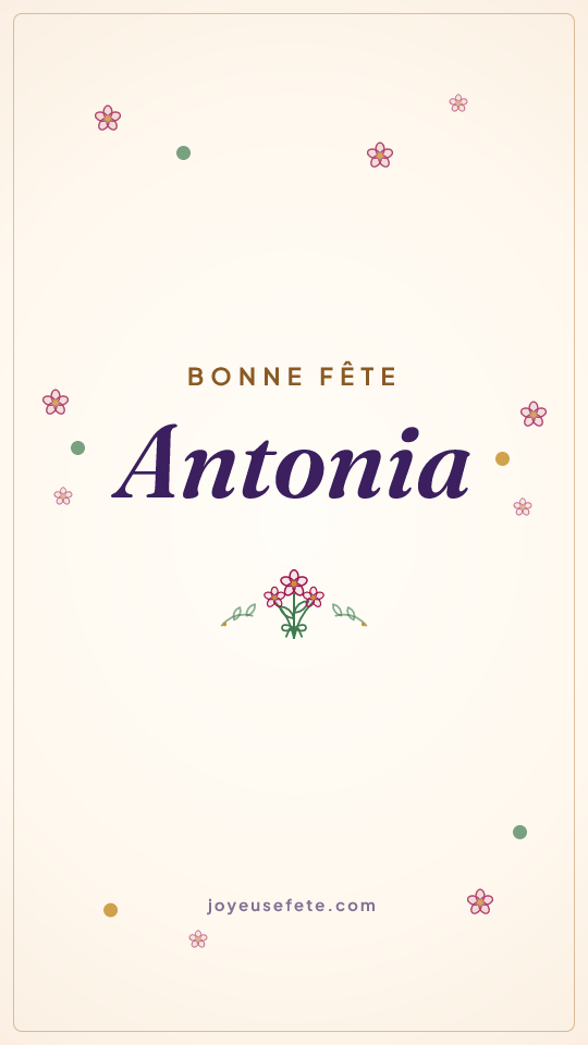 Image « Bonne fête Antonia » au format story