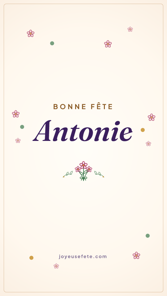 Image « Bonne fête Antonie » au format story