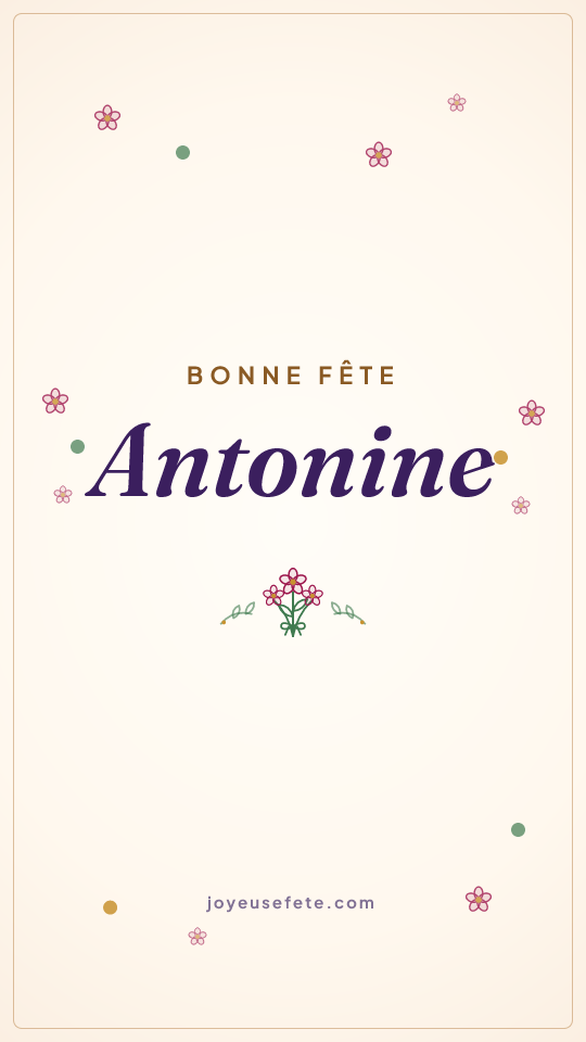 Image « Bonne fête Antonine » au format story