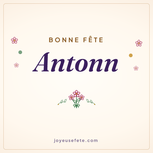 Image carrée « Bonne fête Antonn » pour WhatsApp