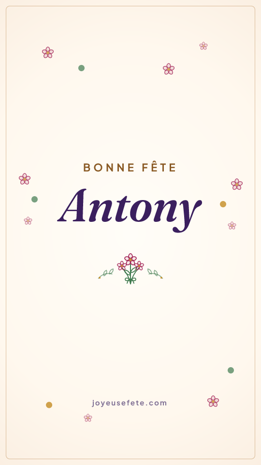 Image « Bonne fête Antony » au format story