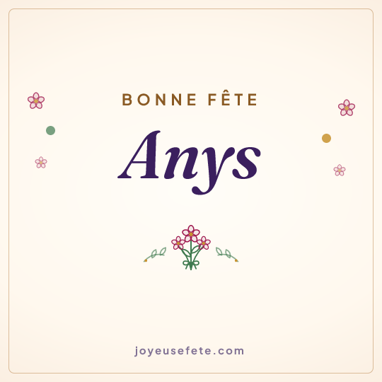 Image carrée « Bonne fête Anys » pour WhatsApp