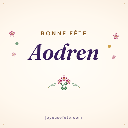 Image carrée « Bonne fête Aodren » pour WhatsApp