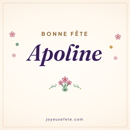 Image carrée « Bonne fête Apoline » pour WhatsApp