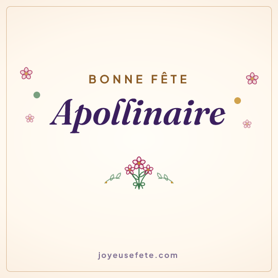 Image carrée « Bonne fête Apollinaire » pour WhatsApp
