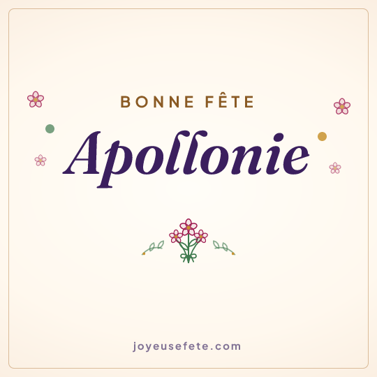 Image carrée « Bonne fête Apollonie » pour WhatsApp