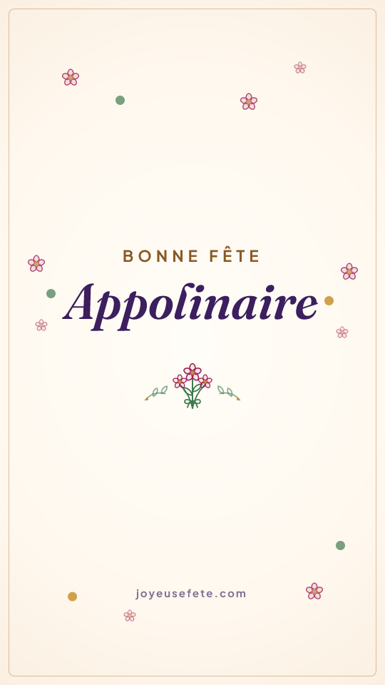 Image « Bonne fête Appolinaire » au format story