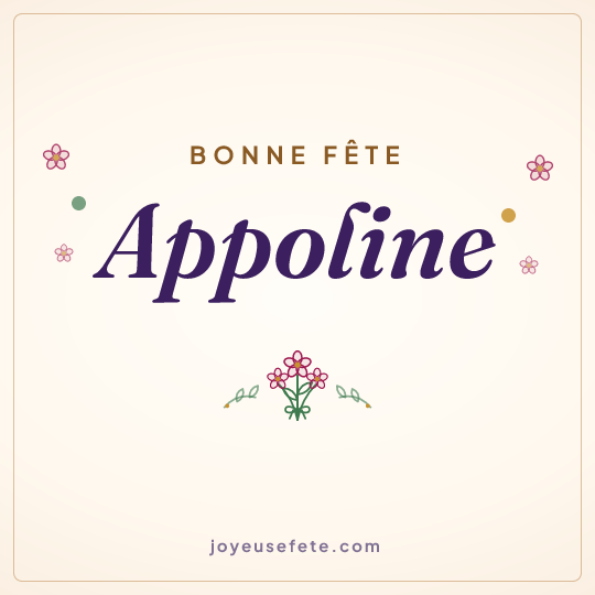 Image carrée « Bonne fête Appoline » pour WhatsApp