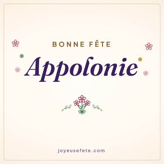 Image carrée « Bonne fête Appolonie » pour WhatsApp