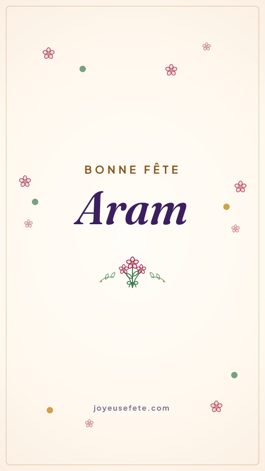 Image « Bonne fête Aram » au format story