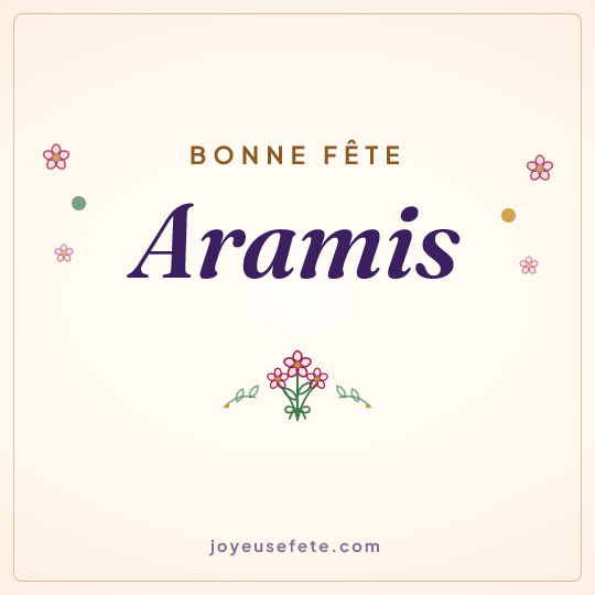 Image carrée « Bonne fête Aramis » pour WhatsApp