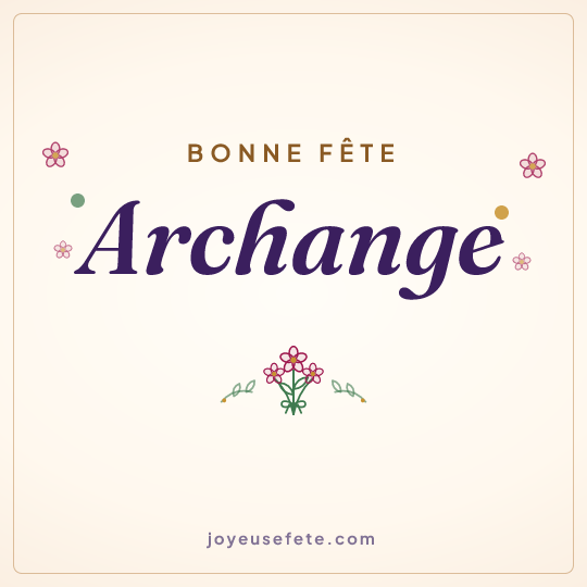 Image carrée « Bonne fête Archange » pour WhatsApp
