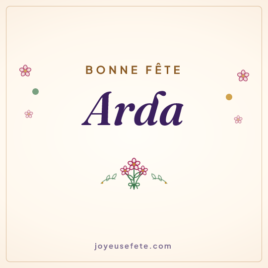 Image carrée « Bonne fête Arda » pour WhatsApp