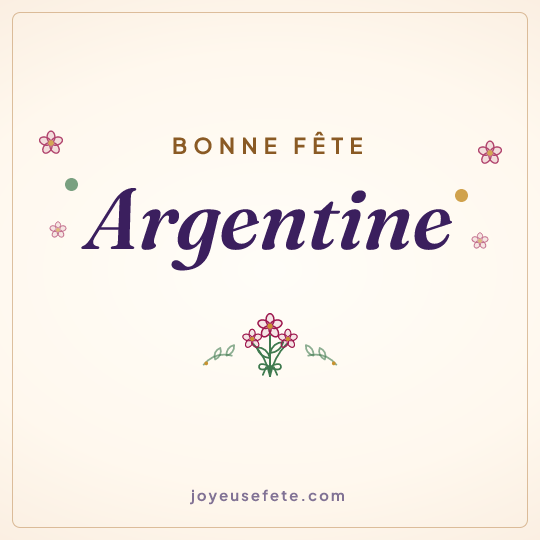Image carrée « Bonne fête Argentine » pour WhatsApp