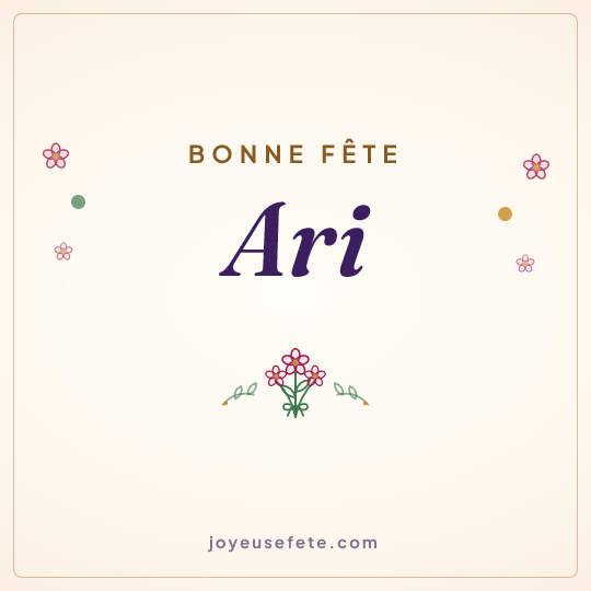 Image carrée « Bonne fête Ari » pour WhatsApp