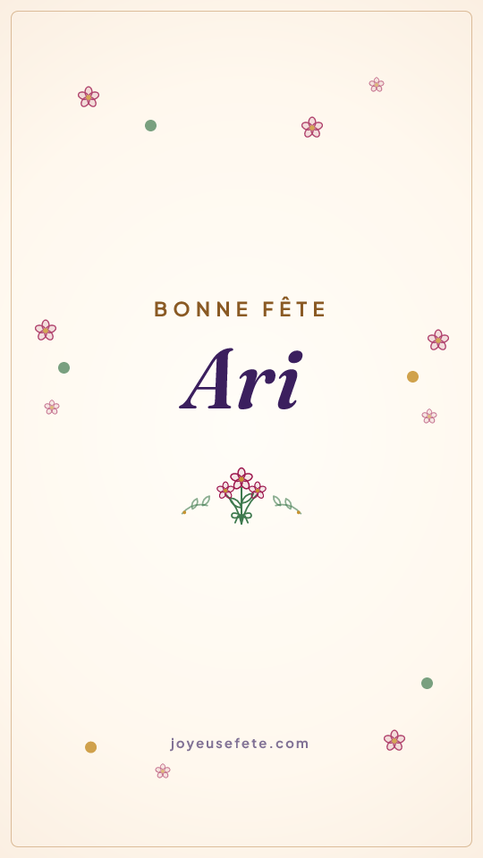 Image « Bonne fête Ari » au format story