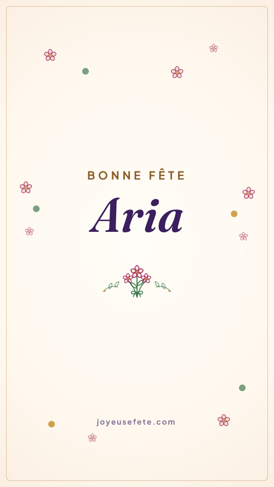 Image « Bonne fête Aria » au format story