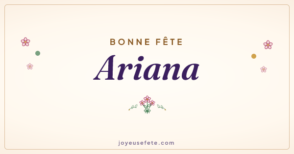 Image « Bonne fête Ariana » au format large