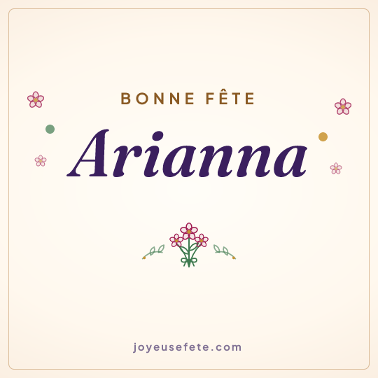 Image carrée « Bonne fête Arianna » pour WhatsApp