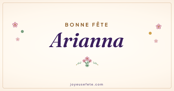 Image « Bonne fête Arianna » au format large