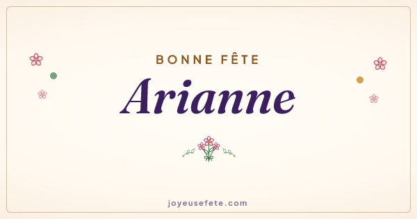 Image « Bonne fête Arianne » au format large