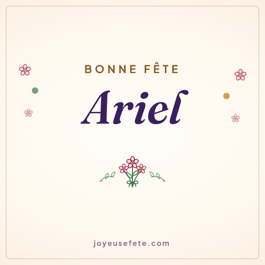 Image carrée « Bonne fête Ariel » pour WhatsApp