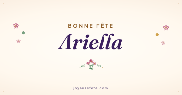 Image « Bonne fête Ariella » au format large