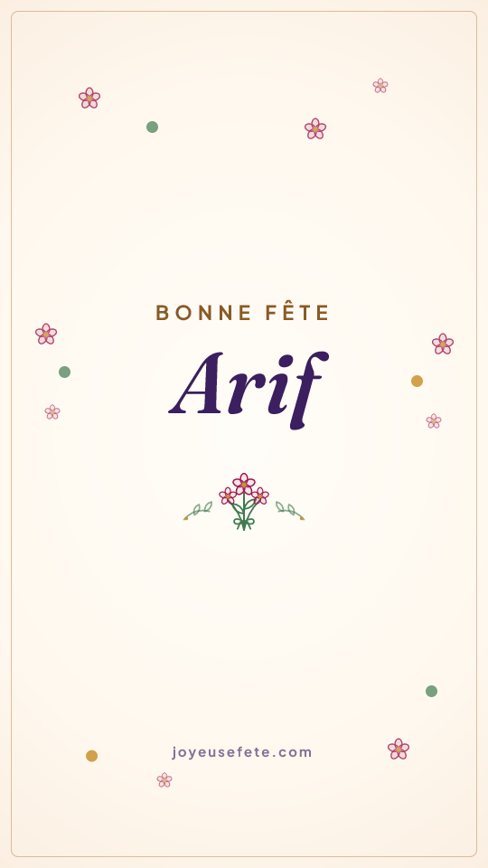 Image « Bonne fête Arif » au format story