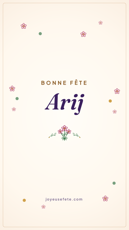 Image « Bonne fête Arij » au format story