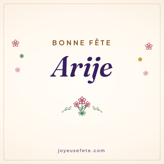 Image carrée « Bonne fête Arije » pour WhatsApp