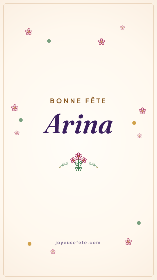 Image « Bonne fête Arina » au format story