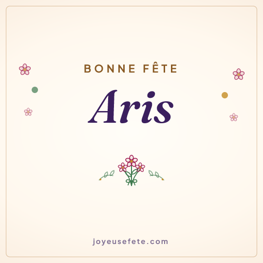 Image carrée « Bonne fête Aris » pour WhatsApp