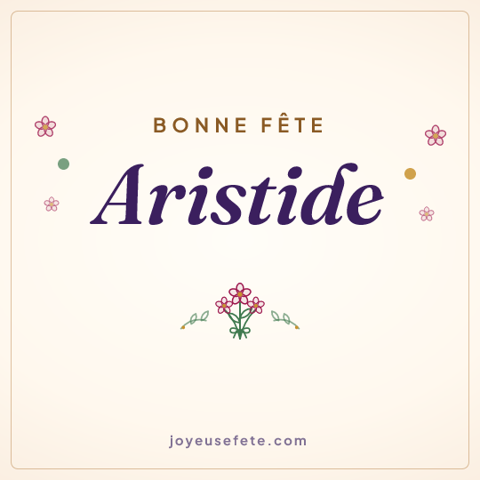 Image carrée « Bonne fête Aristide » pour WhatsApp
