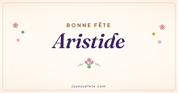 Image « Bonne fête Aristide » au format large