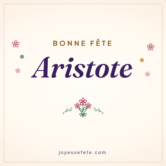 Image carrée « Bonne fête Aristote » pour WhatsApp