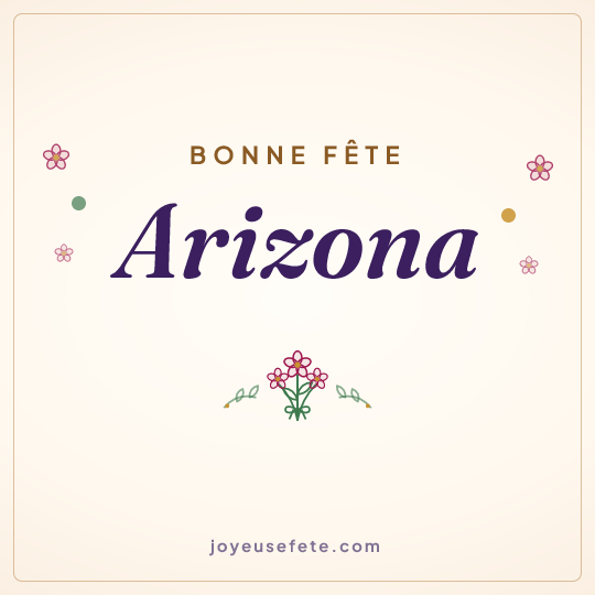 Image carrée « Bonne fête Arizona » pour WhatsApp