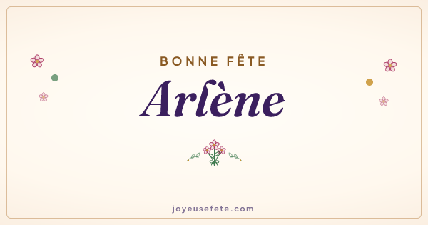 Image « Bonne fête Arlène » au format large