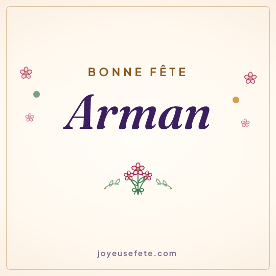 Image carrée « Bonne fête Arman » pour WhatsApp