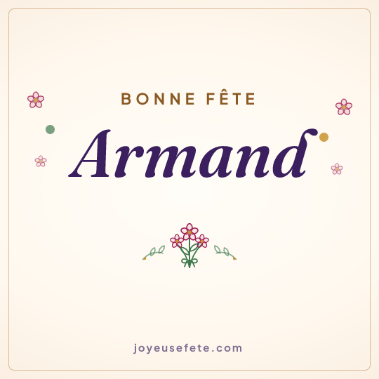 Image carrée « Bonne fête Armand » pour WhatsApp