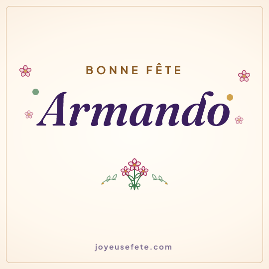 Image carrée « Bonne fête Armando » pour WhatsApp