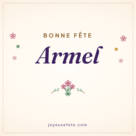 Image carrée « Bonne fête Armel » pour WhatsApp