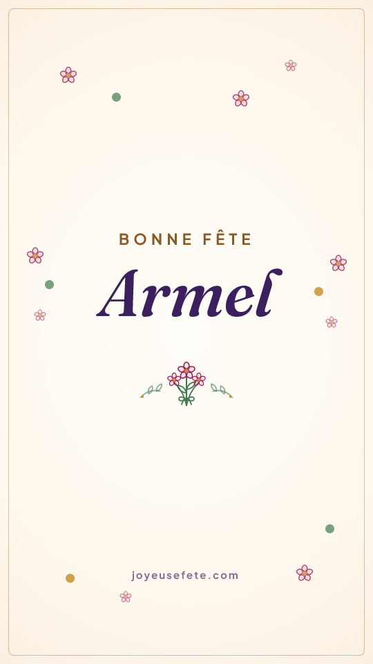 Image « Bonne fête Armel » au format story