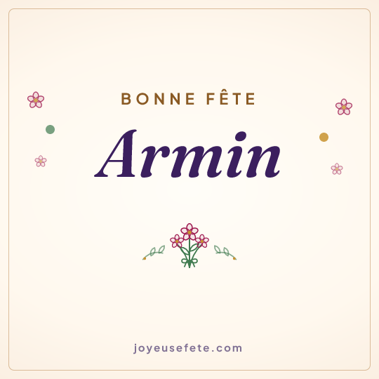 Image carrée « Bonne fête Armin » pour WhatsApp