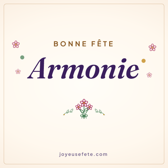 Image carrée « Bonne fête Armonie » pour WhatsApp
