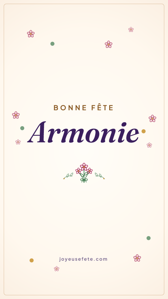 Image « Bonne fête Armonie » au format story